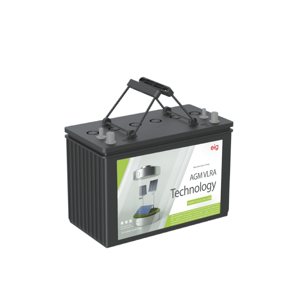 EIG12V 200 AH AGM VLRA SOLAR BATTERY