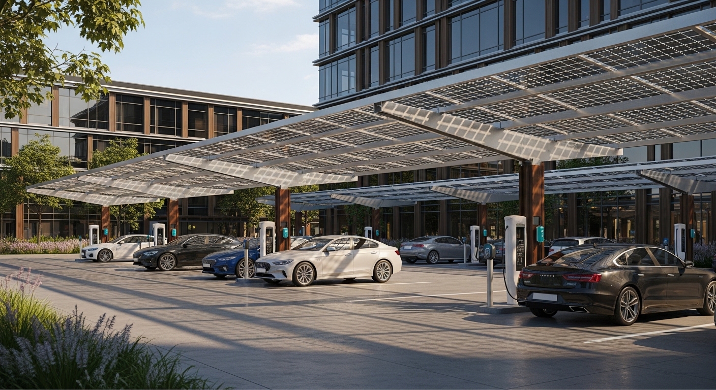 Solar carport and ev